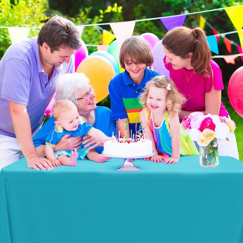 6 Pack Teal Tablecloth 60 x102 inch Polyester Table Cloth