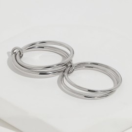 Meissa Silver Rings for Women 4 Pieces Interlocking Stackable Rings Multi Infinite Connection Thumb Rings Non Tarnish Finger Rings with Jewellery Box, Silver, G