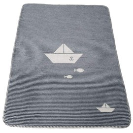 David Fussenegger Panda Baby Blanket Boat, 60 % cotton / 40 % viscose, felt, 75x100