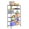 Bowery Hill Modern 6-Tier Metal Shelf with Mounted Wheels in