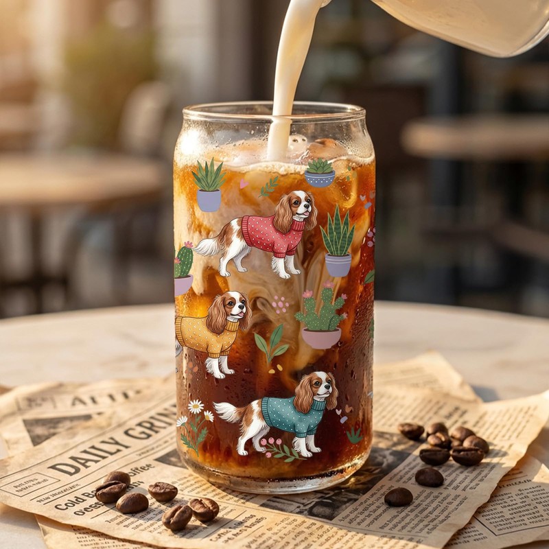 Cavalier King Charles Spaniel Gift for Women, 16 oz Glass