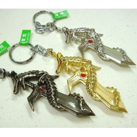Magic Dragon Luminous Sword Keychain 3 Color Set (Gold, Silver, Black)