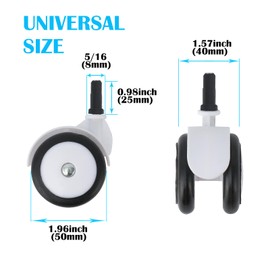 Baby Walker Wheels - Set of 4, Universal, 360° Silent Rubber, Spare Wheels for Baby Walkers, Black-3, 8mm