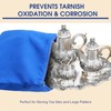 Sanwuta 8 Pcs Zippered Silver Storage Bags Anti Tarnish Silver