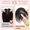 S-noilite Hair Toppers Real Hair Natural Black Toupee for Women
