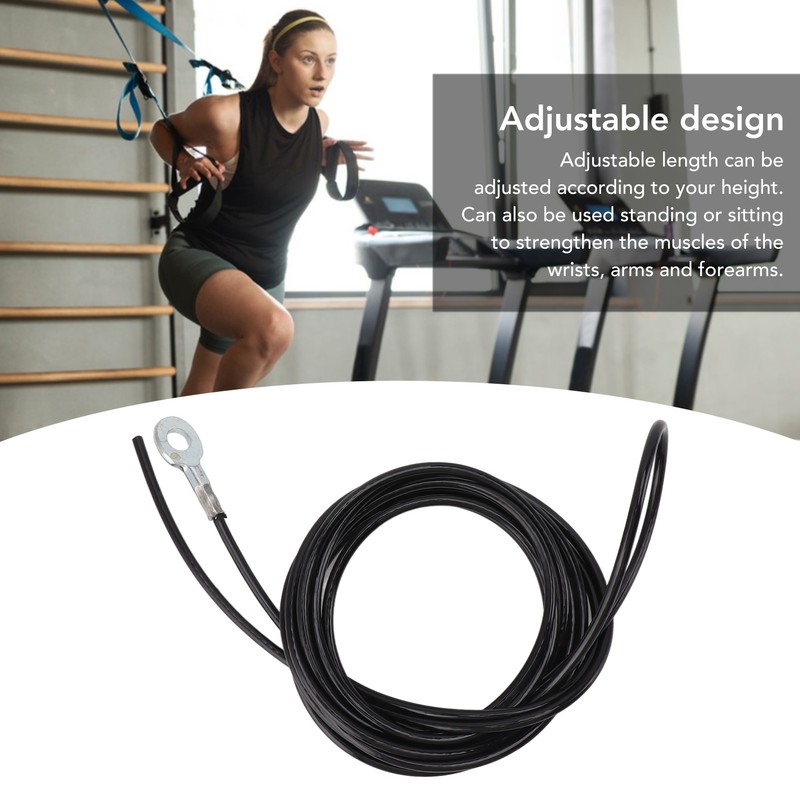 Pulley Cable Steel Fitness Cable Black Adjustable Strong Coated Pulley