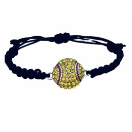 Sportybella Softball Bracelet, Softball Jewelry, Adjustable Braided Softball Bracelet, Softball Gifts For Softball Players