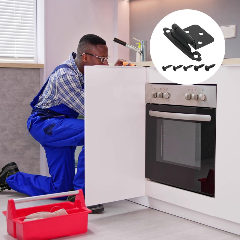 sourcing map Cabinet Kitchen Inset Hinges, 2Pcs 1/2" Overlay Semi-Concealed