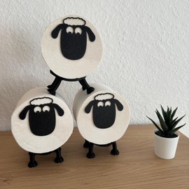Locke das Toilettenschaf - Toilet Roll Holder for 38 and 42 mm Rolls - Sheep - Toilet Roll Holder - Wig Sheep (Set of 3)