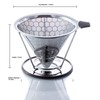 Buphallo Stainless Steel Pour Over Cone Coffee Dripper – Reusable