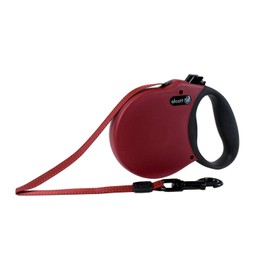 Alcott Adventure Retractable Reflective Belt Leash, 16' Long, Medium for Dogs Up to 65 lbs, Red with Black Soft Grip Handle,RLSH AA MD RD