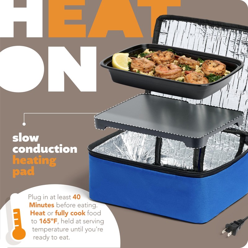 HOTLOGIC Mini Heated Lunch Box - Portable Electric Food Warmer