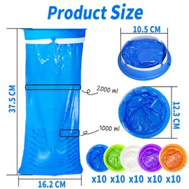 YSWOVUO Pack of 50 Burp Bags with Ring 1000 ml, High Density Breaking Bags with Mouthpiece, Poop Bags Car for Children Adults Pregnant Travel Sickness for Nausea and Vomiting