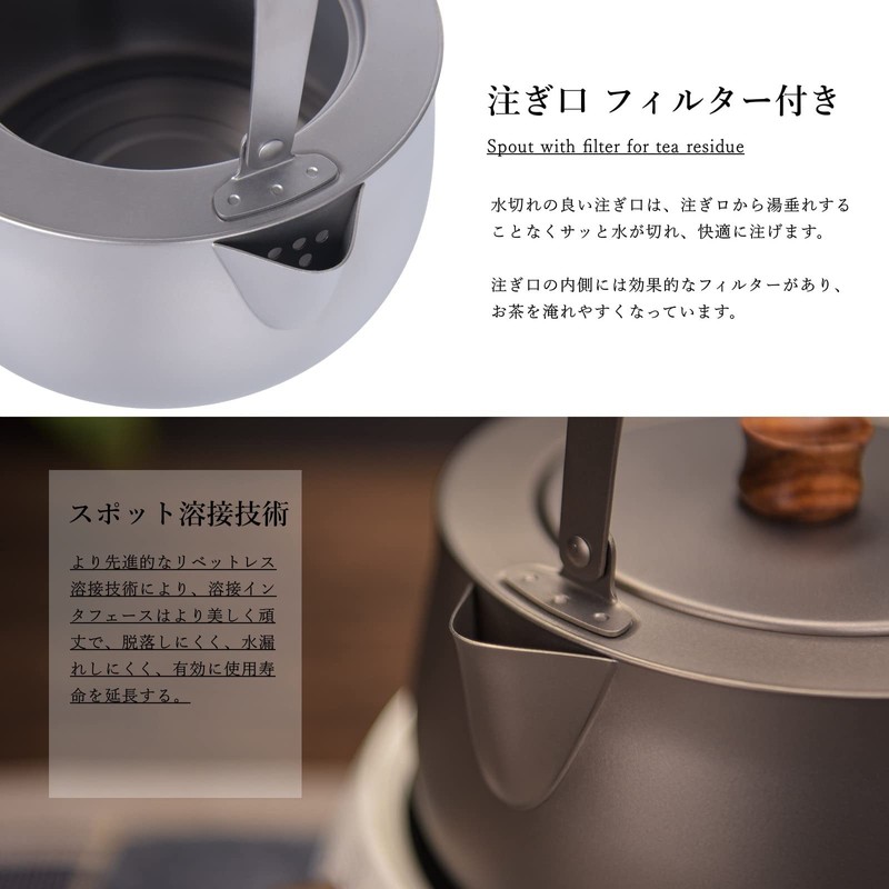 Boundless Voyage Ti3131D Camping BBQ Kettle, Titanium, 0.2 gal (0.8