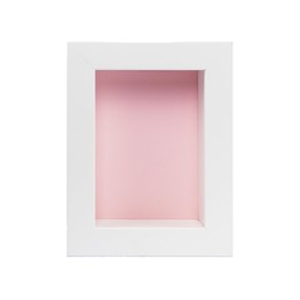 CountryArtHouse 5x7 White Shadow Box Frame with A 1 3/4" Usable Depth Includes Light Pink Acid-Free Backing, UV Resistant Acrylic, & Hanging Hardware