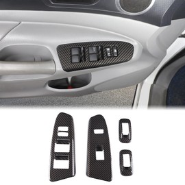 Aunginsy Car Door Window Glass Lift Button Panel Trim Cover Compatible with Toyota Tacoma 2011-2015 Front and Rear 4Pcs Doors Armrest Window Control Power Switch Decorative Frame Sticker Accessories