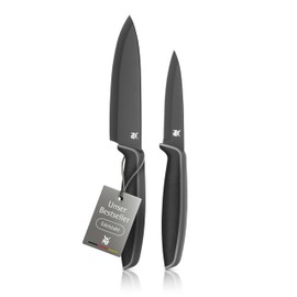 WMF Touch 2-Piece Kitchen Knife Set with Protective Cover, Special Blade Steel, Non-Stick Coating, Sharp, Chef's Knife, Vegetable Knife, Black
