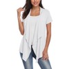 Exchic Women's Open Front Cardigan Irregular Hem Short Sleeve Outfits