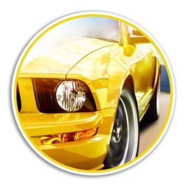 2 x 10cm Muscle Car Vinyl Stickers - Mustang Men's Sticker Laptop Luggage #8338 (10cm Wide)