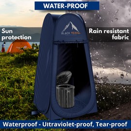 BlackTerra Portable Toilet for Adults - Portable Toilet for Camping Privacy Outdoor Bathroom Tent XL Portable Toilet Set for Adults (Blue)