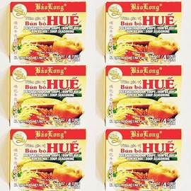 Mini Bun Bo Hue Soup Seasoning Cubes, 2.64 oz, (4 Cubes),Vietnamese Style,6 Packs 順化牛肉粉調味料