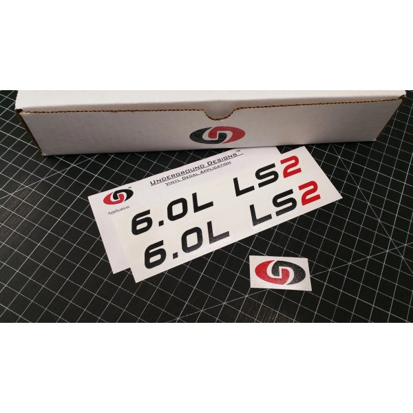 UNDERGROUND DESIGNS 6.0L LS2 Decals (2pk) Racing Hood Stickers 05-07
