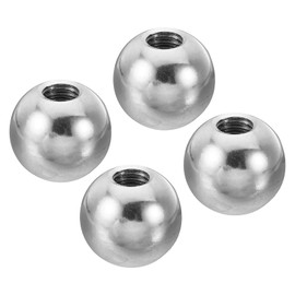 PATIKIL Nuts Button 4 Pack M6 Internal Thread 16 mm AD 304 Stainless Steel Round Ball Screw Cap Cover for Lighting Furniture DIY Decoration Silver