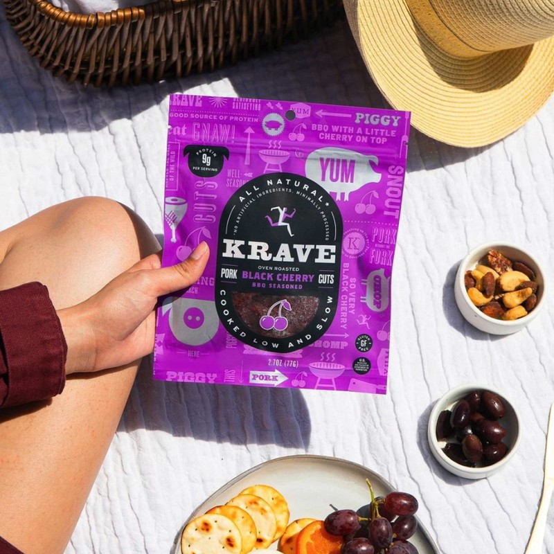 KRAVE All Natural Pork Jerky, Black Cherry BBQ - Protein