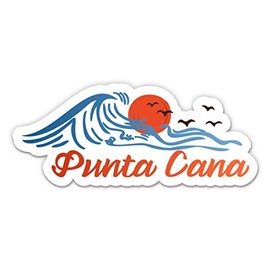 Squiddy Punta Cana Beach Wave - Vinyl Sticker Decal for Phone, Laptop, Water Bottle (3" Wide)