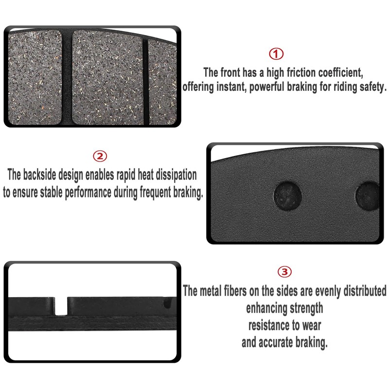 ZICOO Front and Rear Brake Pads for Can Am Maverick