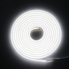 HEGEHE COB Neon LED Strip, 230 V 288 leds/m Super Bright High Density, Diffusion Neon Flex LED Hose for Indoor Outdoor Use Home Kitchen DIY Decoration (White, 4 m)