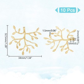 nbeads Pack of 10 Branch Blanks Prong Pendants, Handmade Claw Pendant Tray Bezel Pendant Trays Branch Brooches Metal Pendant for DIY Crafts Necklace Jewellery Making, Golden, Brass