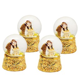 4 x Cute Mini Snow Globes Nostalgia Angel Gold on Gold Base Diameter 45 mm x 20181 x 4 x Air Bubble
