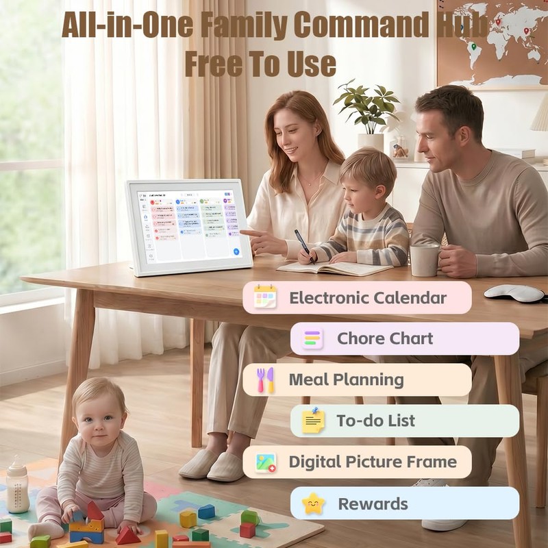 Mitoart 10.1 Inch Digital Calendar with IPS Touch Screen -