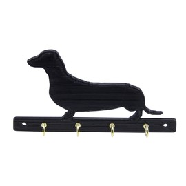 Dachshund Weiner Dog Key Rack Leash Holder Hanger Organizer for Wall - Four Hooks to Hang Dog Leashes - Dachshund Home Decor