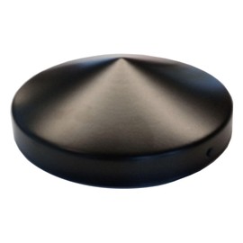 4x Pfostenkappe rund 81 mm Stahl schwarz pulverbeschichtet (4)