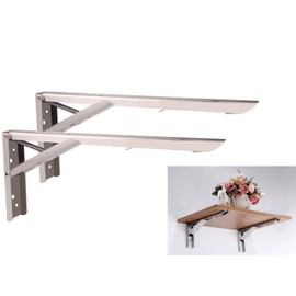 Tiberham Heavy Duty Folding Console, Pack of 2, Wall Mounting, Folding Shelf Bracket, 90 Degree Angle Folding Bracket, Wall Bracket, Folding Angle Flap Fitting, Load Capacity 50 kg (without Board)