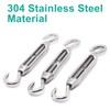 BUXIMN 5Pcs M4 Turnbuckle Hook and Hook, 304 Stainless Steel