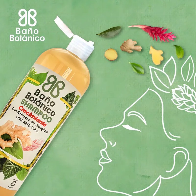 Shampoo Baño Botanico Extracto De Jengibre (crecimiento)1 Lt