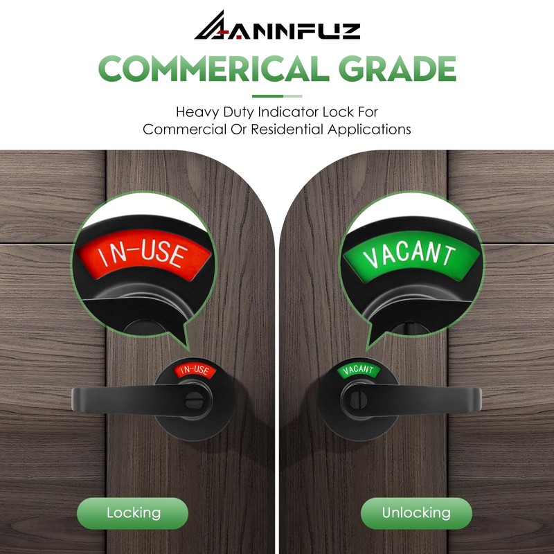 ANNFUZ Privacy Keyless Lever Lock with in-Used Or Vacant Indicator,Vacancy