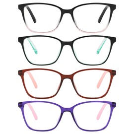 Przene 4 Pack Reading Glasses for Women Men Cat Eye Butterfly Blue Light Blocking Readers with Spring Hinges 2.0