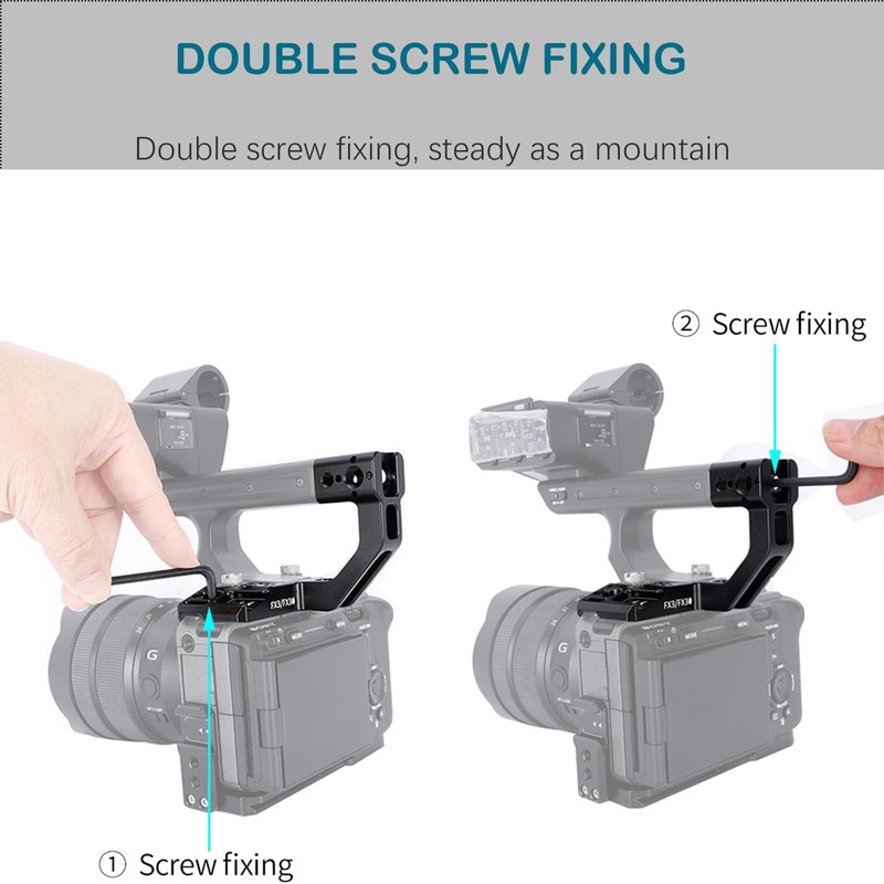 NICEYRIG FX3/X30 Handle Extension Rig,Extension Bracket Grip for Sony FX3/FX30