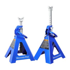 MichaelPro MP017001 3 Ton Double Pin Jack Stands | Premium Forged Steel Ratchet Bar Provides Greater Safety | 1 Pair