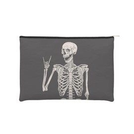 iapodiad - Bolsa de maquillaje para mujer, diseño de esqueleto humano, bolsa de maquillaje pequeña, impermeable, divertidas bolsas de cosméticos con cierre, bolsas de aseo de viaje, Human Skeleton, Una talla