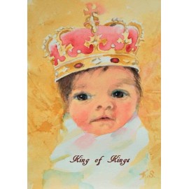 hand painted, then printed Religious Baby Jesus CHRISTMAS CARDS Original Watercolor Prints Package Box 10