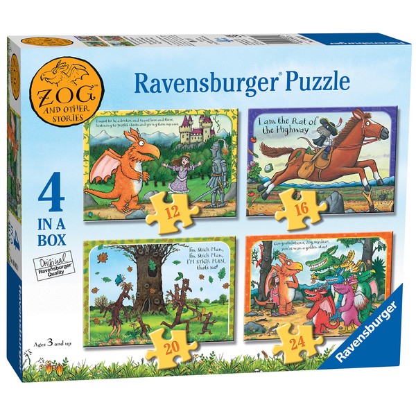Ravensburger Zog 4 in Box (12, 16, 20, 24 Pieces) Jigsaw Puzzles for Kids Age 3 Years Up