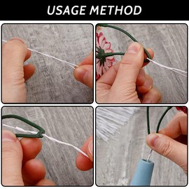 VURYAPI 100pcs Stem Wire Flower Wire Fondant Wire 14 Inch 26 Gauge Wire (0.5mm) White