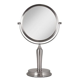 Zadro Anaheim Espejo de maquillaje redondo de 8.75 pulgadas sin luz, 5 x 1 aumento espejo de maquillaje giratorio para computadora
