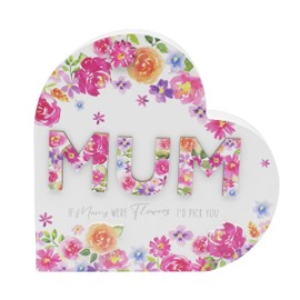 The Leonardo Collection Jennifer Rose Gallery Mum Heart Plaque For Home Decor & Gift | Wooden and Acrylic Plaques For Home and Office | Ideal Signs & Plaque Birthday Gifts For Women & Mom