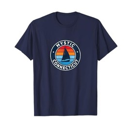 Mystic Connecticut CT Vintage Sailboat Retro 70s T-Shirt
